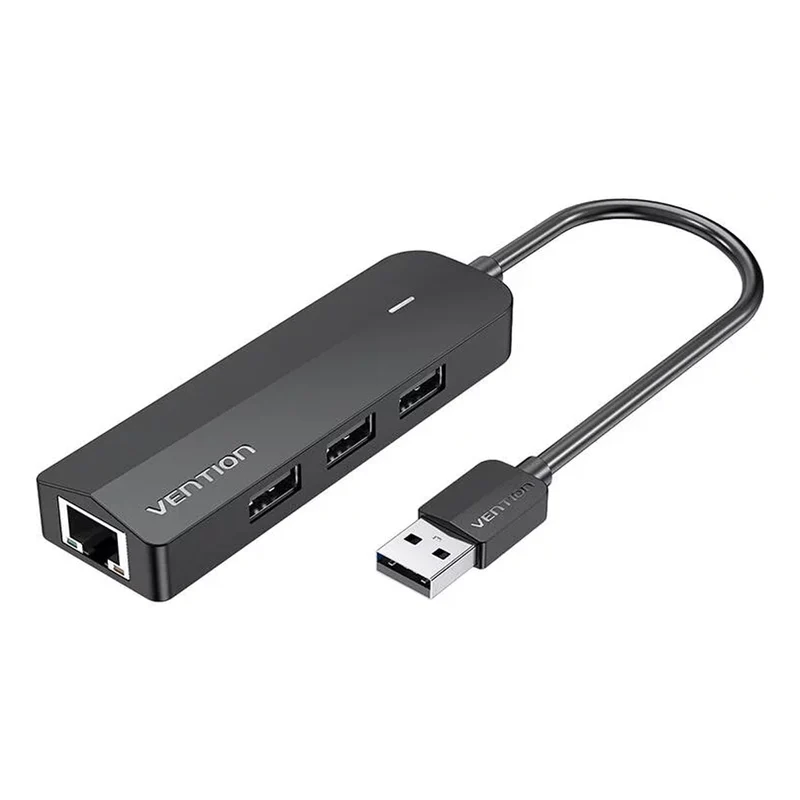 Vention 3-Port USB 2.0 Hub with 100M Ethernet Adapter - USB-A to USB 2.0 + RJ45 + Micro-B - 0.15M (CHPBB)