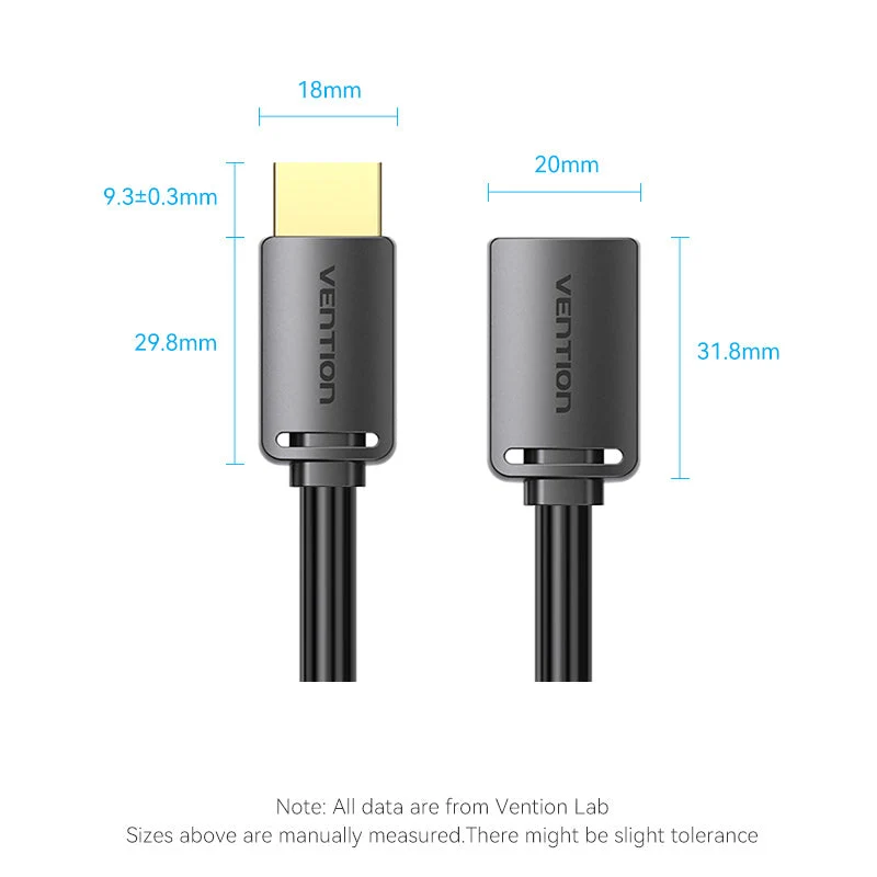 Vention HDMI Extension Cable - (1M, 2M, 3M) (AHCBF, AHCBH, AHCBI)