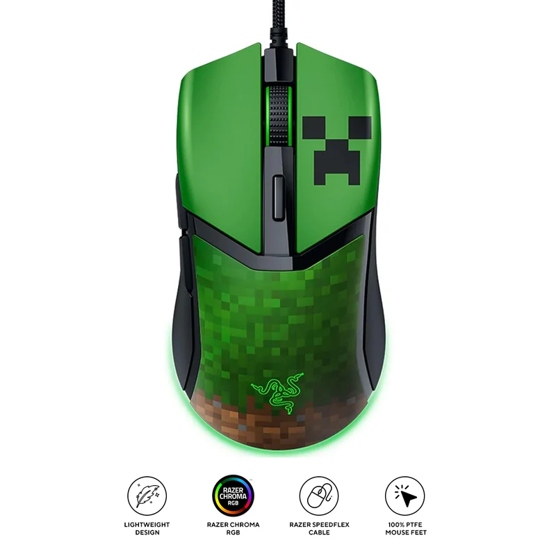 Razer Cobra Customizable RGB Wired Gaming Mouse (Minecraft Edition)