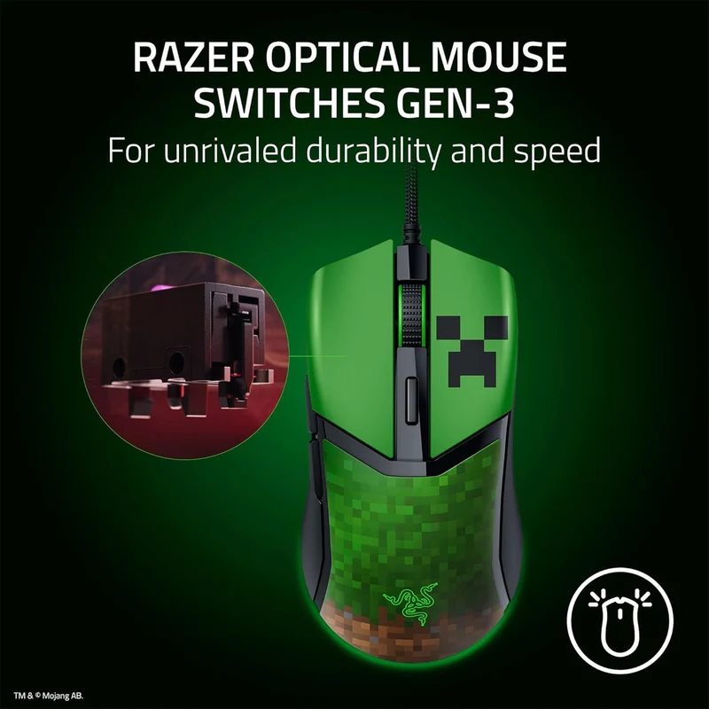 Razer Cobra Customizable RGB Wired Gaming Mouse (Minecraft Edition)