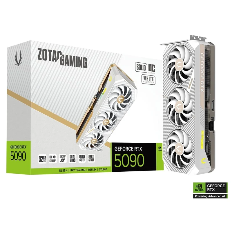Zotac Gaming GeForce RTX 5090 Solid OC 32GB GDDR7 Graphics Card (White) (ZT-B50900Q-10P)