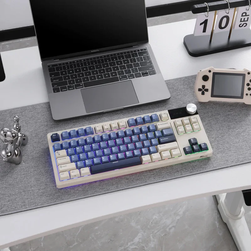 Royal Kludge RK-S85 Tri-Mode RGB 85 Keys Hot Swappable Mechanical Keyboard Horizon Blue (Cloud Switch, Beige Switch)