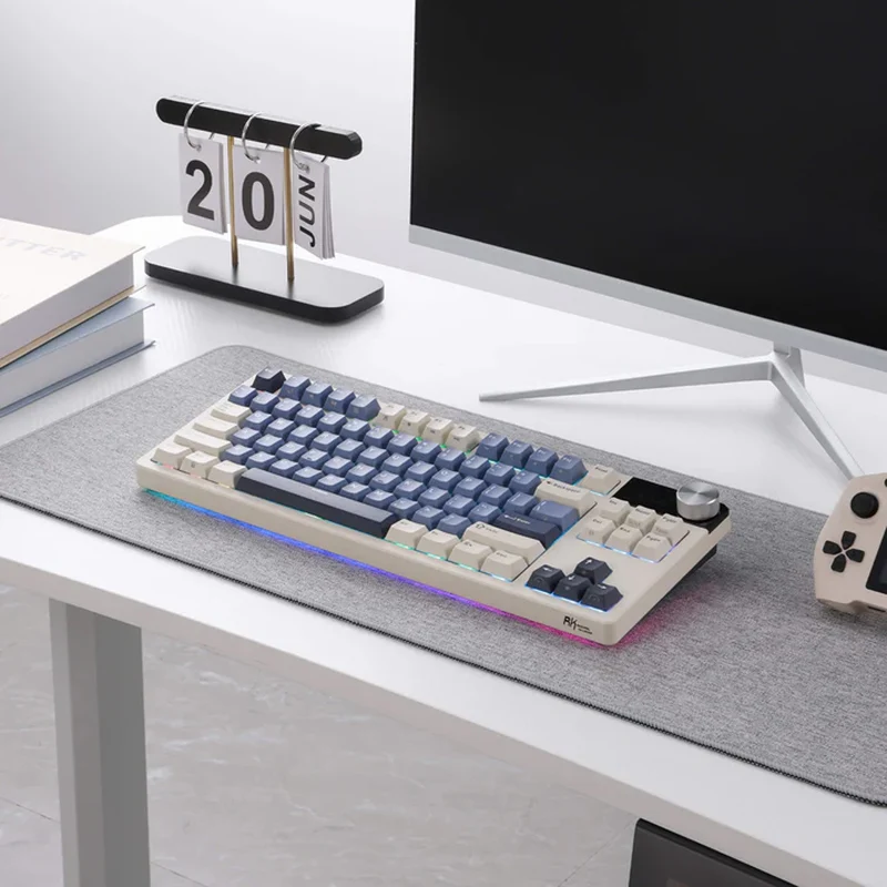 Royal Kludge RK-S85 Tri-Mode RGB 85 Keys Hot Swappable Mechanical Keyboard Horizon Blue (Cloud Switch, Beige Switch)