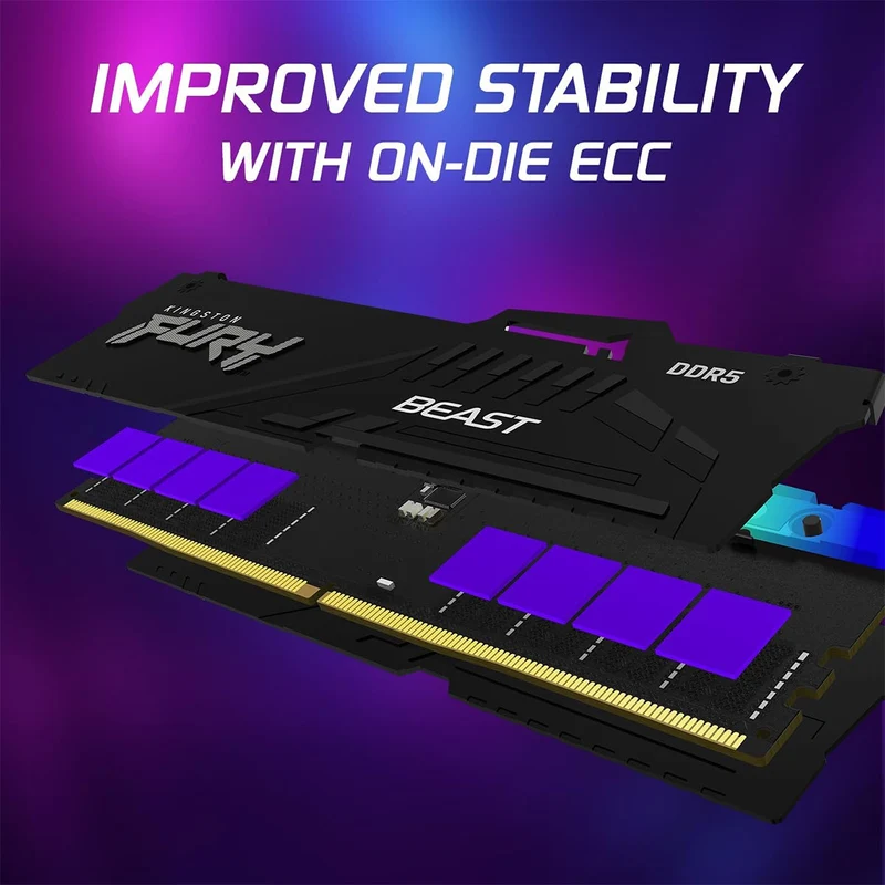 Kingston Fury Beast RGB 16GB (1x16GB) DDR5 6000MT/s CL30-36-36 1.4V EXPO/XMP Desktop Memory (KF560C30BBEA-16)