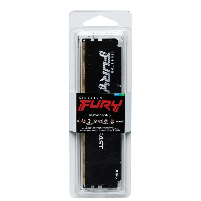 Kingston Fury Beast DDR5 5600MT/s CL36-38-38 1.25V EXPO/XMP Desktop Memory (8GB, 16GB) ((KF556C36BBE-8, KF556C36BBE-16)