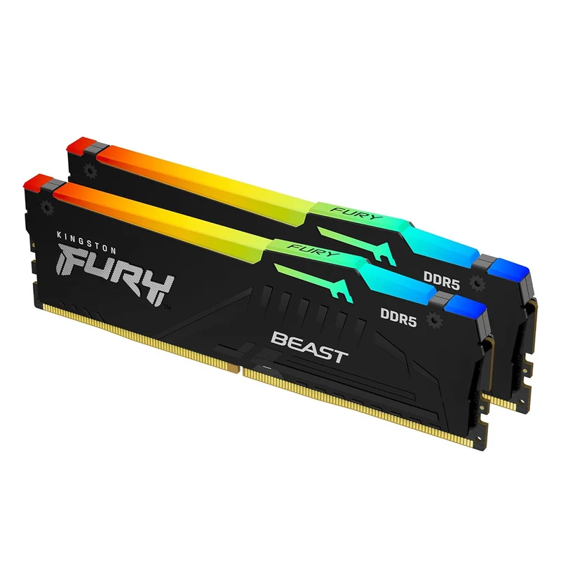 Kingston Fury Beast RGB 16GB (2x8GB) DDR5 6000MT/s CL30-36-36 1.4V EXPO/XMP Desktop Memory (KF560C30BBEAK2-16)