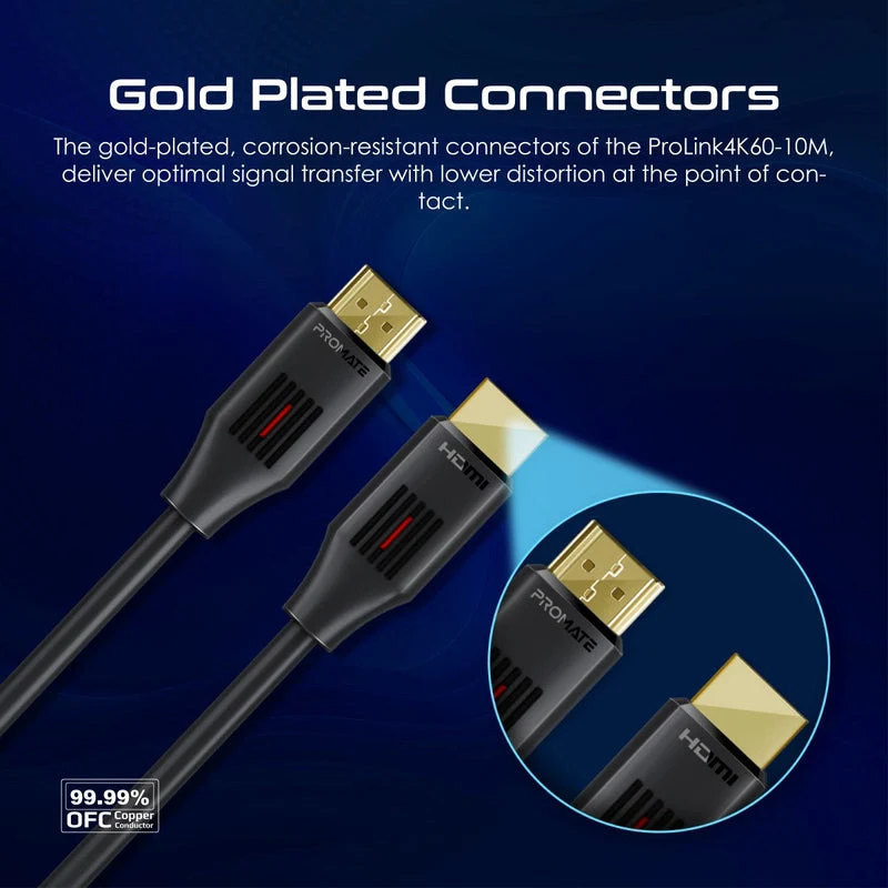 Promate ProLink4K60-10M Ultra-High Definition 4K at 60Hz HDMI Audio Video Cable