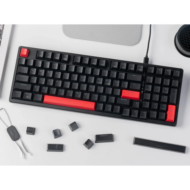 Keychron Lemokey X5 QMK Red Backlight 96% Wired Mechanical Gaming Keyboard (Brown Switch) (X5-A3)
