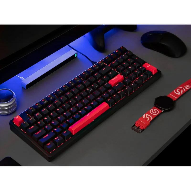 Keychron Lemokey X5 QMK Red Backlight 96% Wired Mechanical Gaming Keyboard (Brown Switch) (X5-A3)