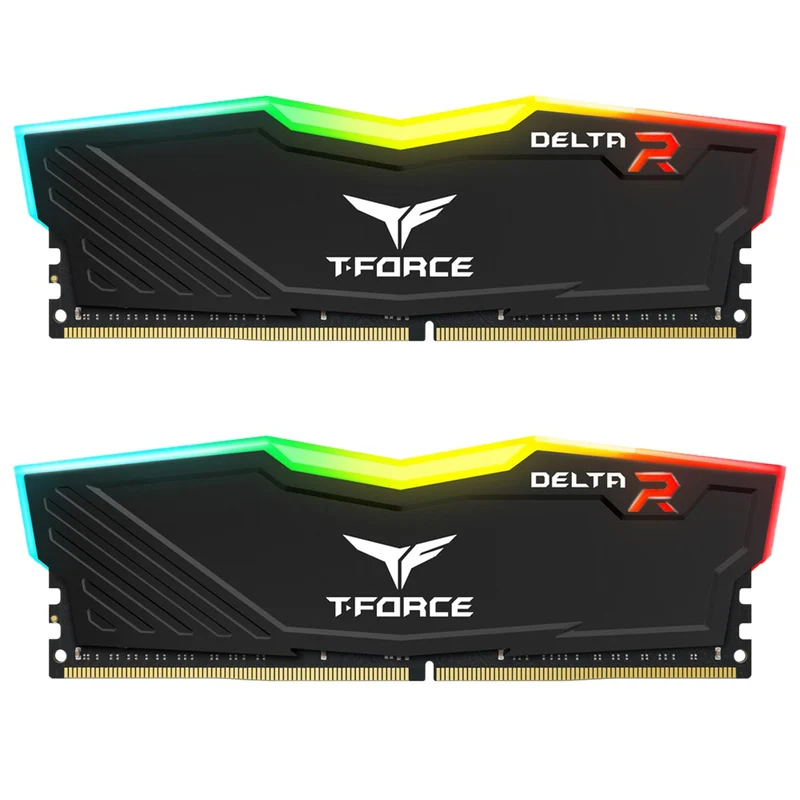 TeamGroup T-Force Delta RGB DDR4 32GB (2x16GB) 3200MHz CL16-20-20-40 1.35V Gaming Desktop Memory (Black, White)