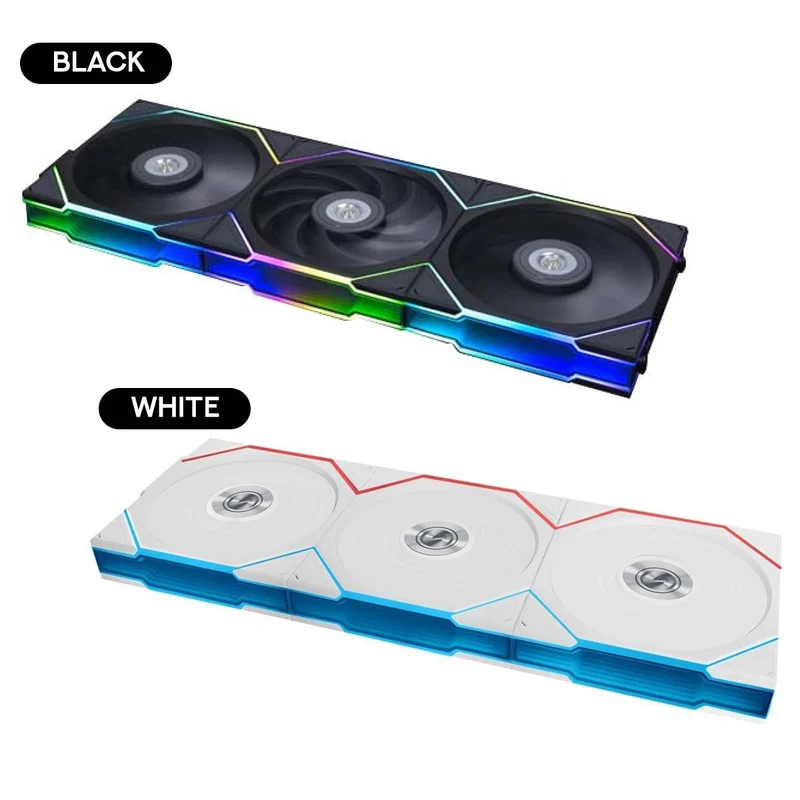 Lian Li Uni Fan TL Wireless 120mm Reverse Blade Revolutionary ARGB Triple Fan (Black, White)