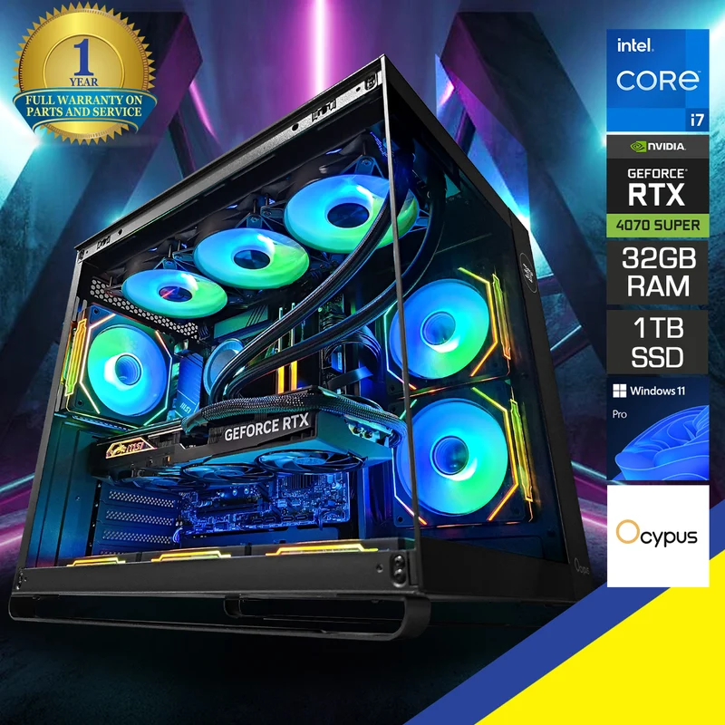Sophos Iota C70 Black Desktop Gaming PC | Intel i7 14700F | 32 GB RAM | 1 TB SSD | RTX 4070 Super | Windows 11 Pro