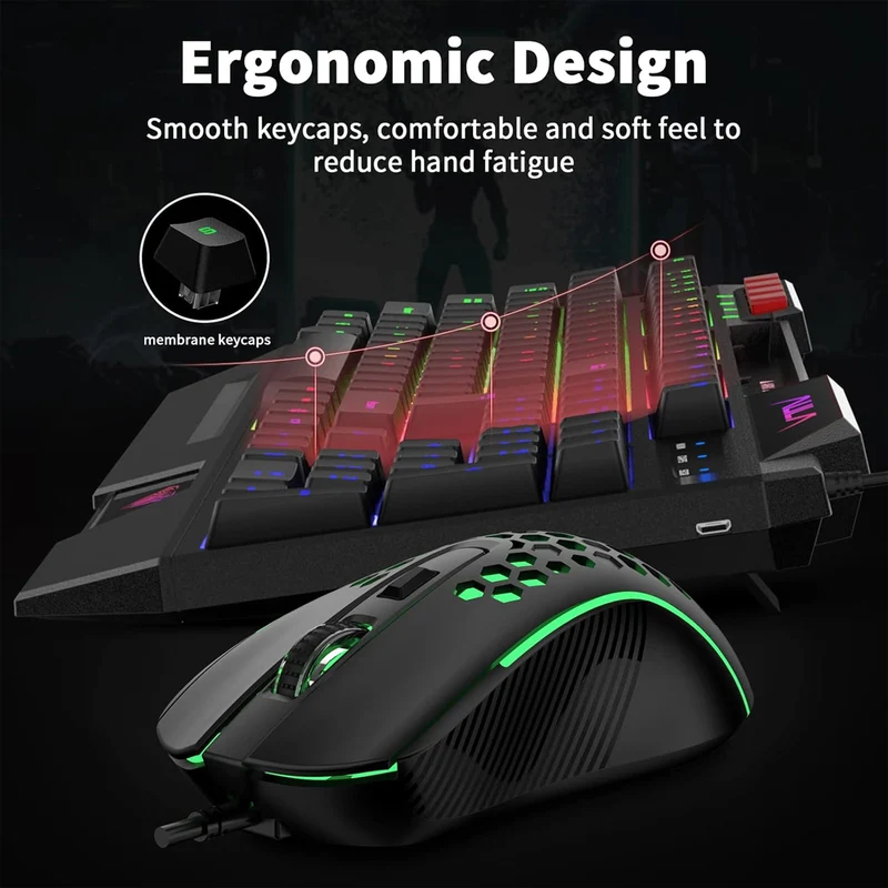 Aula T650 4-in-1 Gaming Combo - Wired Membrane Keyboard/Mouse/Headset/Mouse Pad