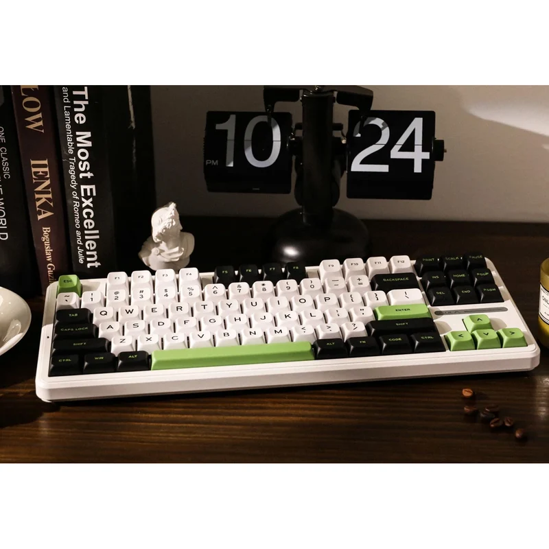 Aula F87 Wireless & Bluetooth 87 Keys Mechanical Keyboard (White/Black/Green)