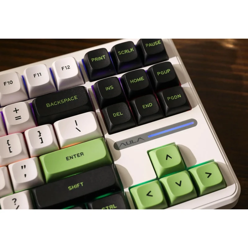 Aula F87 Wireless & Bluetooth 87 Keys Mechanical Keyboard (White/Black/Green)