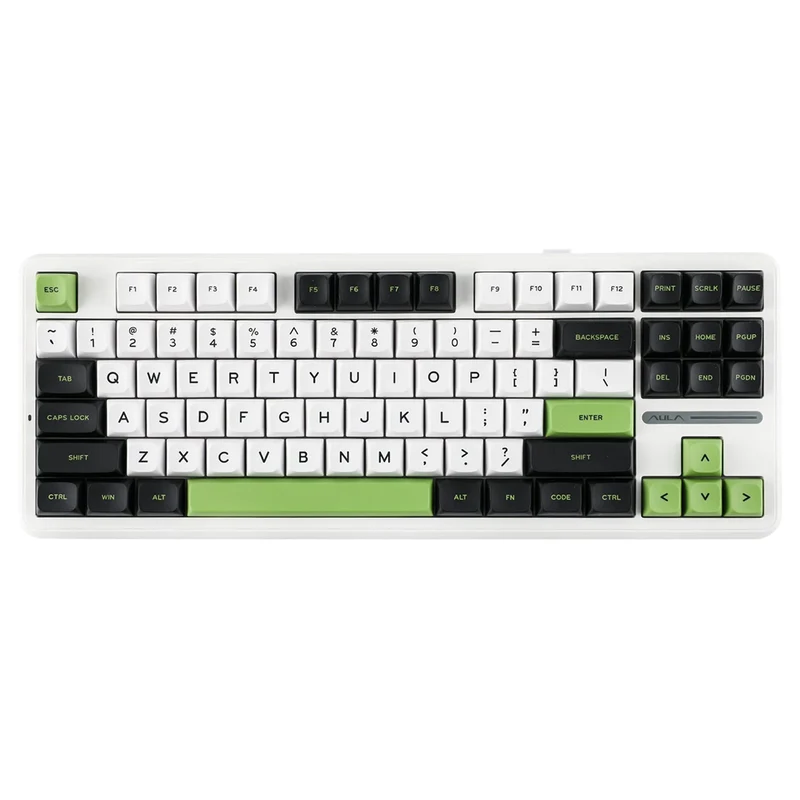Aula F87 Wireless & Bluetooth 87 Keys Mechanical Keyboard (White/Black/Green)