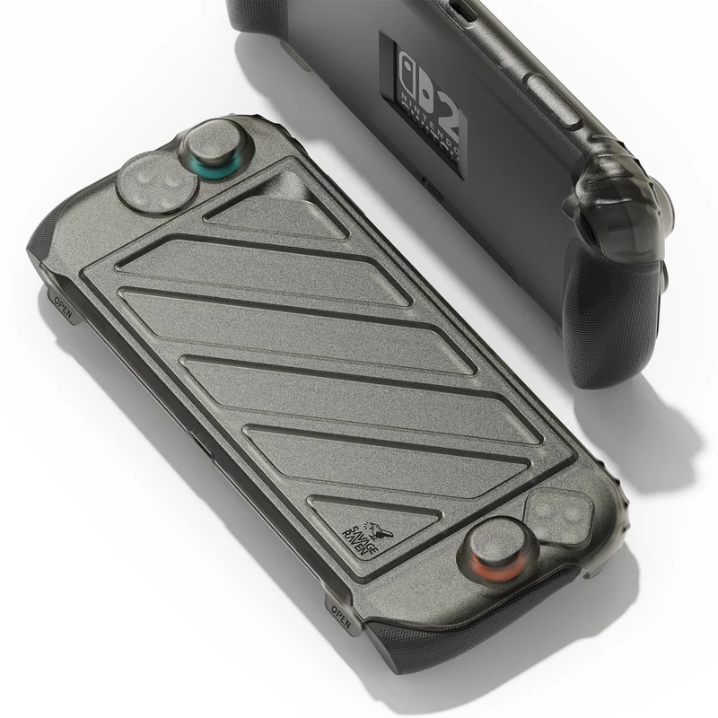 Skull & Co. HardShell Front Cover & Protective Case Bundle for Nintendo Switch 2 (Smoky Black) (NS2FCSET-SBK)