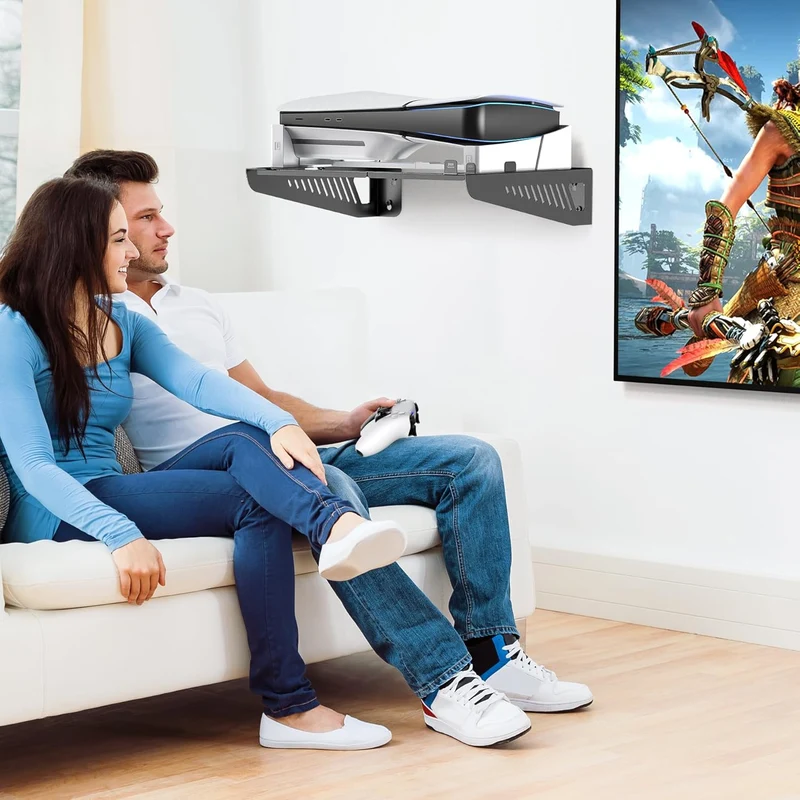 OIVO Wall Mount with Horizontal Stand for PS5 / PS5 Slim Disc & Digital (Black/White) (VG-P5288XS)