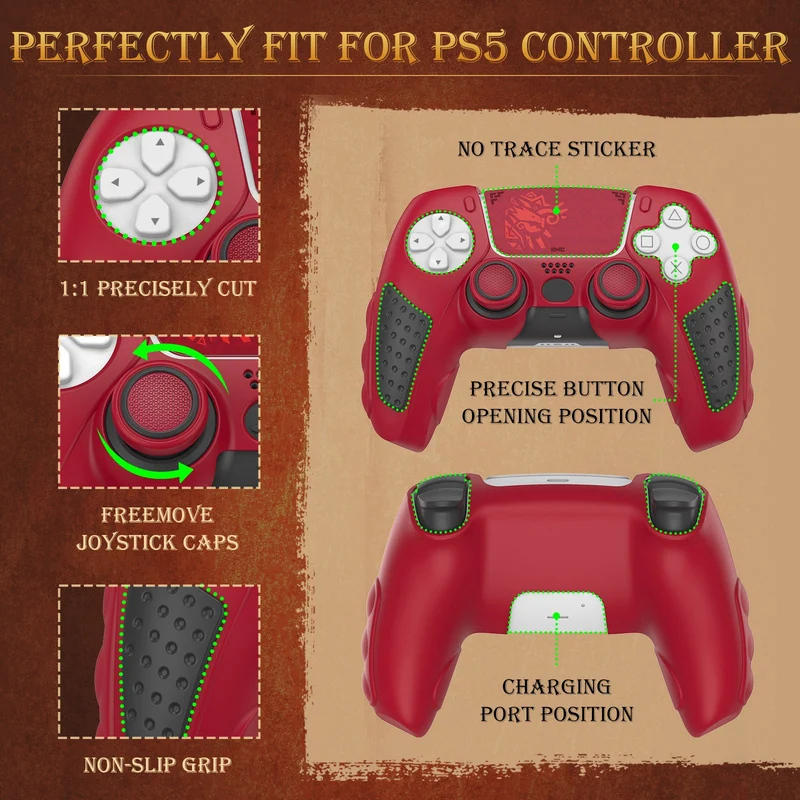 IINE Silicone Protective Cover for PS5 Controller (L1117)
