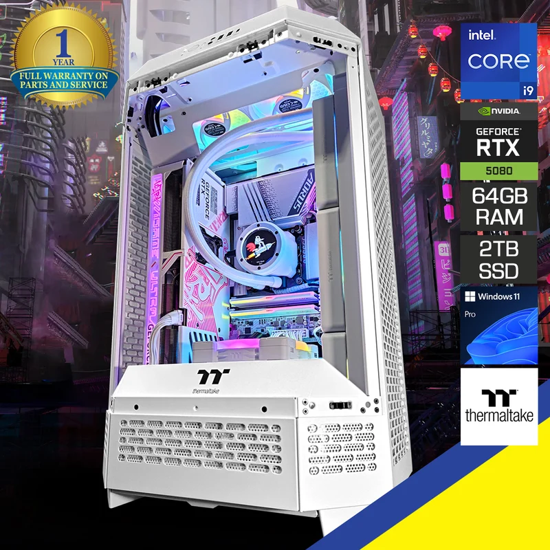 Ultra Tower 300 White Desktop Gaming PC | Intel i9 14900K | 64GB RAM | 2TB SSD | RTX 5080 | Windows 11 Pro