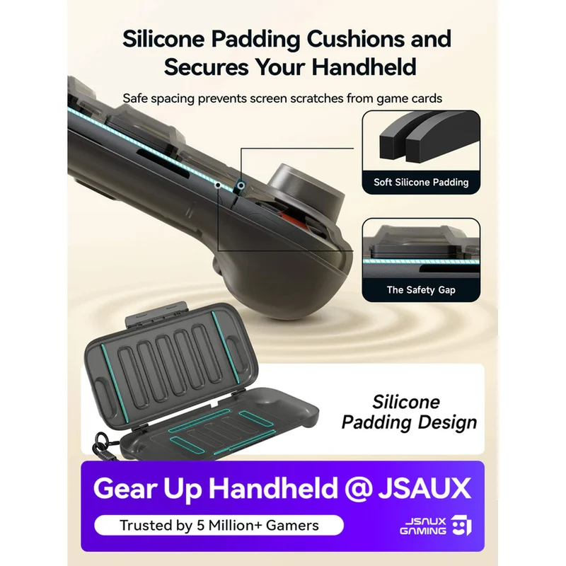 JSAUX Shock-Absorbent Storage Case for Nintendo Switch 2 (PC0116) (Black, Purple)
