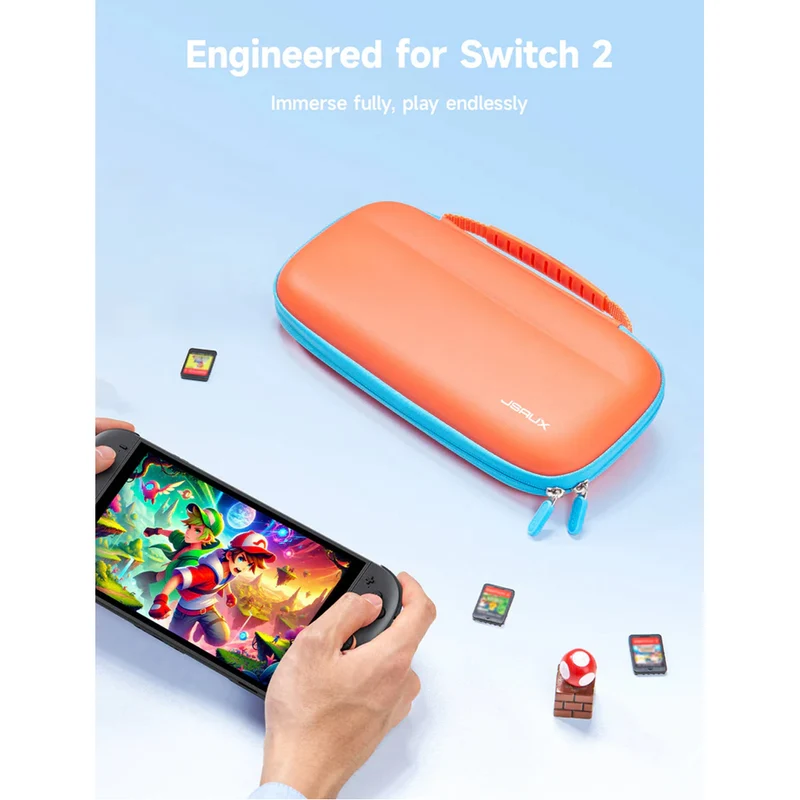 JSAUX Colorful Ultra-thin Carrying Case for Nintendo Switch 2 (Blue, Orange, Black) (BG0119)