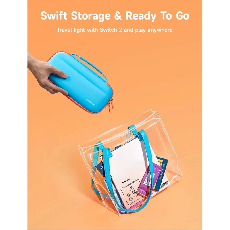 JSAUX Colorful Ultra-thin Carrying Case for Nintendo Switch 2 (Blue, Orange, Black) (BG0119)