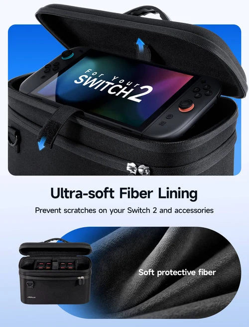 JSAUX All-in-One Travel Storage Carrying Case for Nintendo Switch 2 (Black) (BG0121)