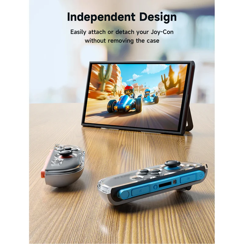 JSAUX Joy-Con Ergonomic Controller Full-Coverage Case for Nintendo Switch 2 (Transparent Grey) (PC0119)