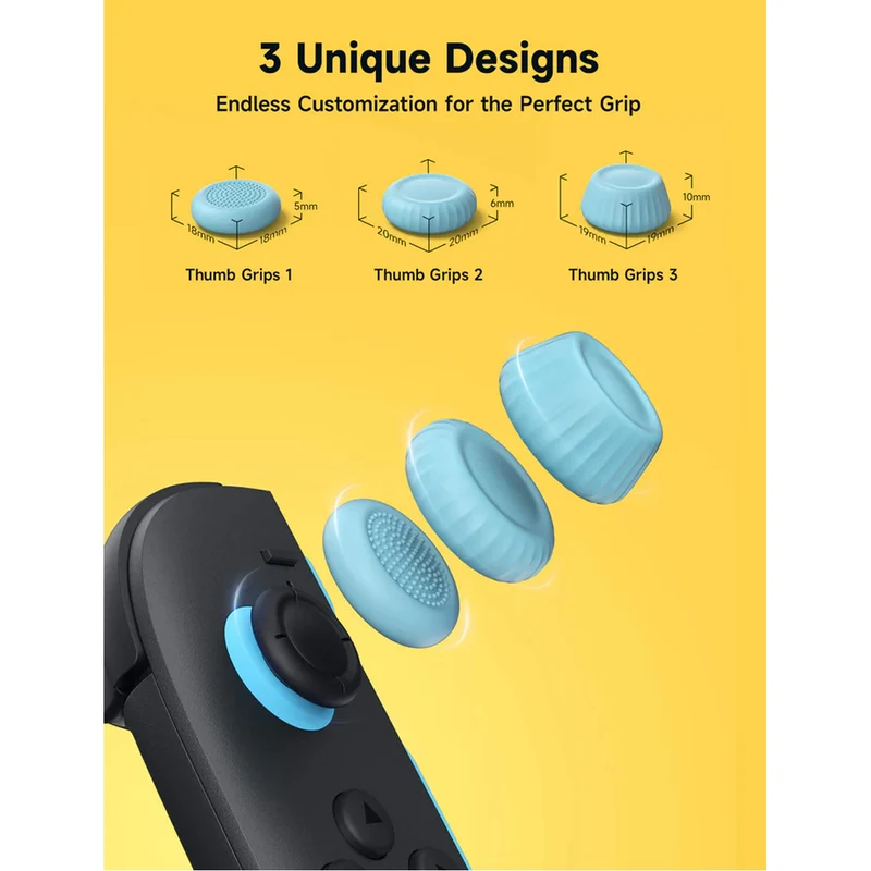 JSAUX Multi-Mode Thumb Grip Set for Nintendo Switch 2 (Black, Orange/Blue, Red/Beige, Green, Purple) (GP0404)