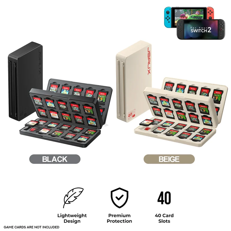 JSAUX Game Card Case 40 for Nintendo Switch 2 (Black, Beige) (BG0118)