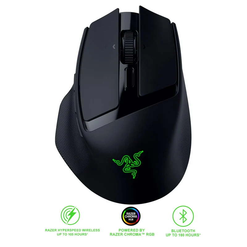 Razer Basilisk Mobile Portable Ergonomic Wireless Gaming Mouse (Black)