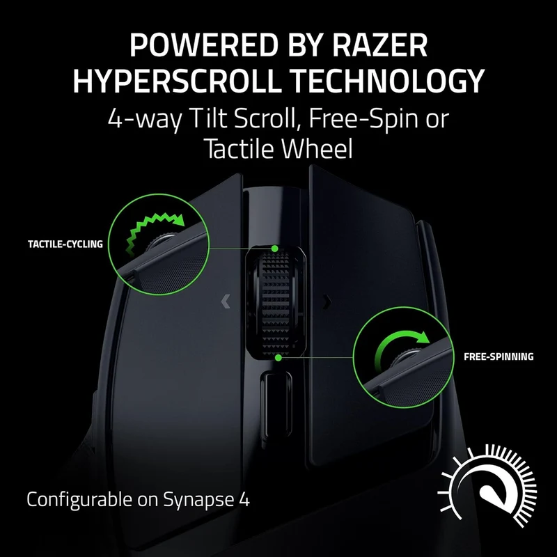 Razer Basilisk Mobile Portable Ergonomic Wireless Gaming Mouse (Black)
