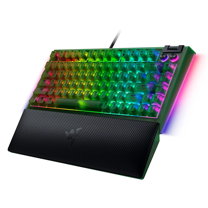 Razer BlackWidow V4 75% Hot-Swappable Mechanical Gaming Keyboard (Orange Switches) (Phantom Green)