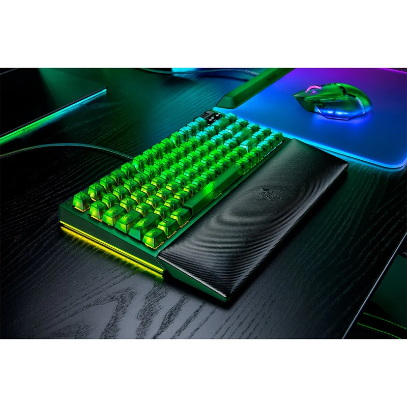 Razer BlackWidow V4 75% Hot-Swappable Mechanical Gaming Keyboard (Orange Switches) (Phantom Green)