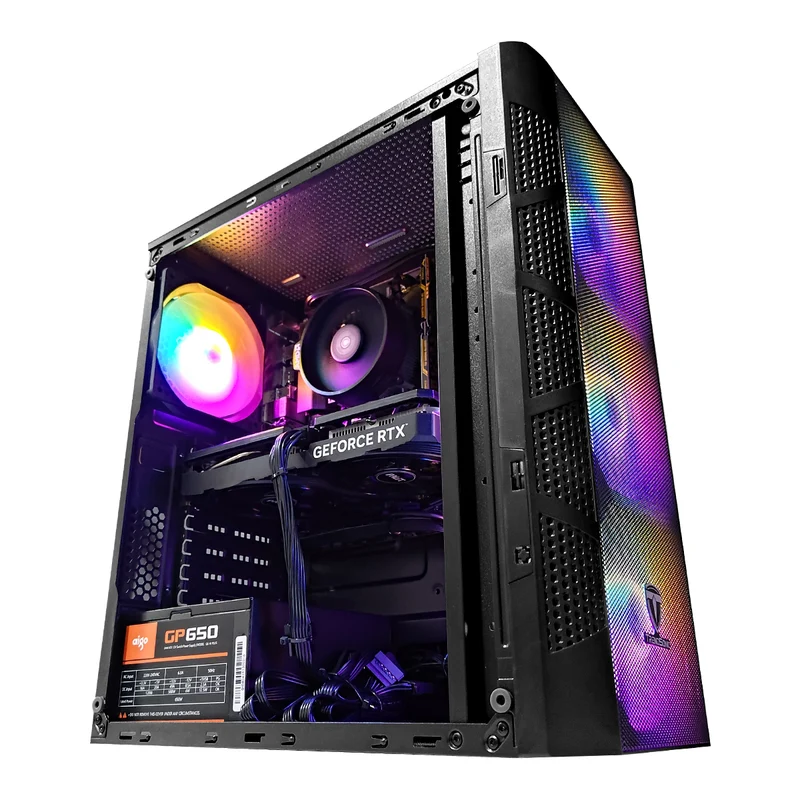 Alpha Echo Black Desktop Gaming PC | AMD Ryzen 5 5600 | 16GB RAM | 512GB SSD | w/ WiFi + Bluetooth | GeForce RTX 4060 | Windows 11
