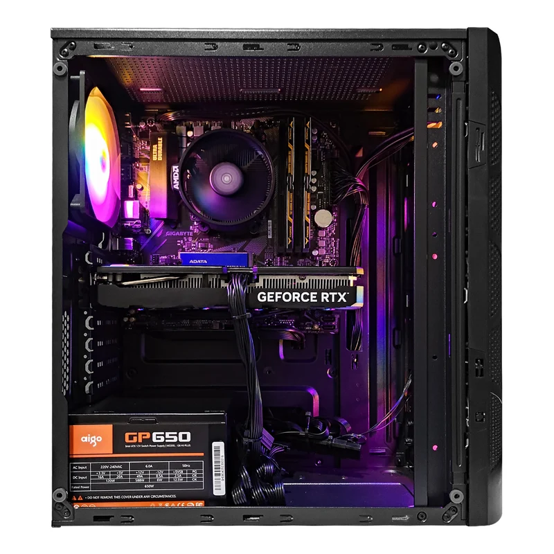 Alpha Echo Black Desktop Gaming PC | AMD Ryzen 5 5600 | 16GB RAM | 512GB SSD | w/ WiFi + Bluetooth | GeForce RTX 4060 | Windows 11