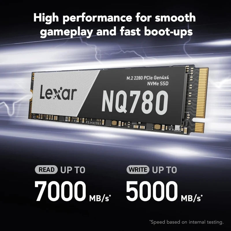 Lexar NQ780 2TB M.2 2280 7000MB/s Read PCIe Gen4x4 NVMe SSD (LNQ780X002T-RNNNG)