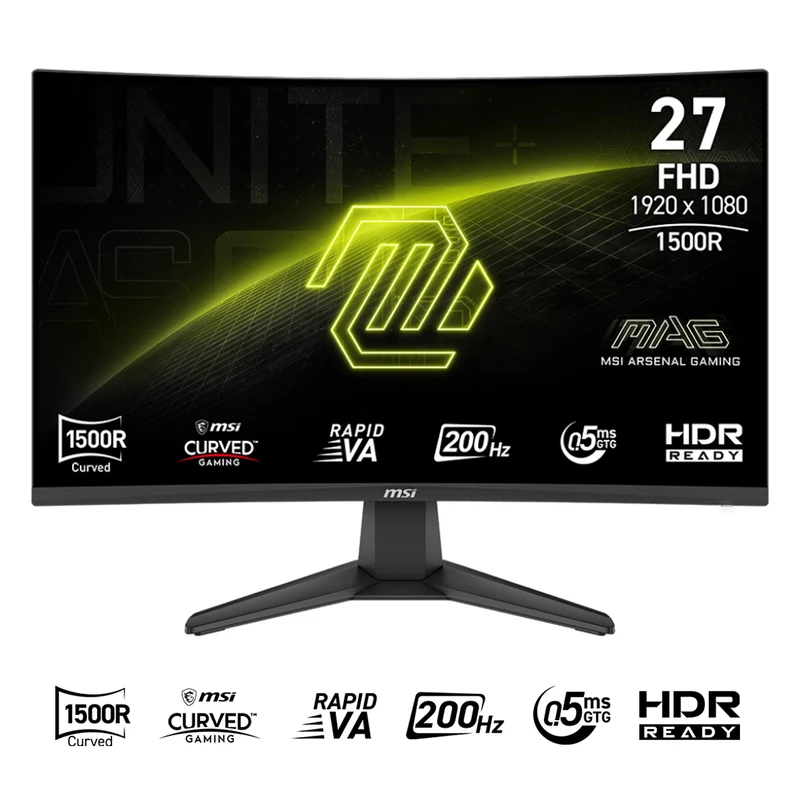 MSI MAG 276CF E20 27" FHD (1920x1080) 200Hz 0.5ms GtG Adaptive-Sync Rapid VA Curved Gaming Monitor
