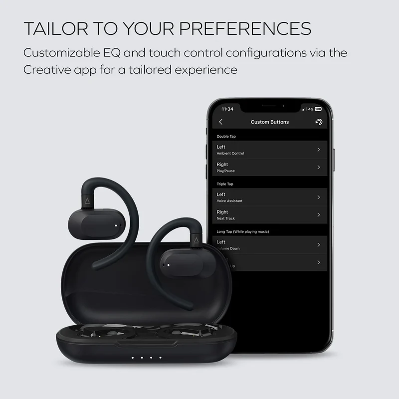 Creative Outlier Go Open-Ear Headphones with Adjustable Fit (Dark Blue)