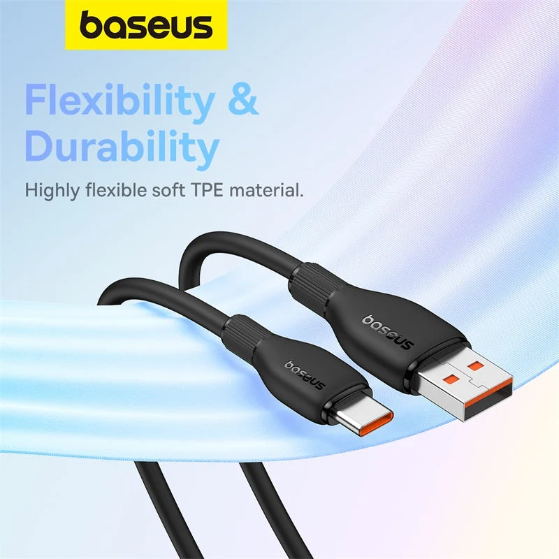 Baseus Pudding Series Fast Charging Cable USB to Type-C 100W 2M (Cluster Black) (P10355703111-B2)