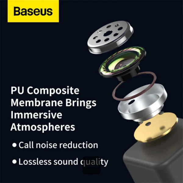 Baseus Bowie WM01 Mini In-ear True Wireless Earphone (Black, White, Purple, Green) (NGTW370001, NGTW370002, NGTW370005, NGTW370006)