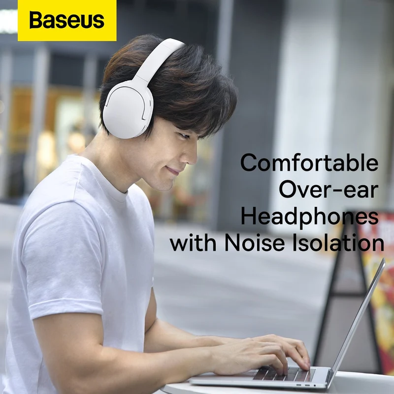 Baseus Encok Wireless Headphone D02 Pro (Black, White) (NGTD010301, NGTD010302)