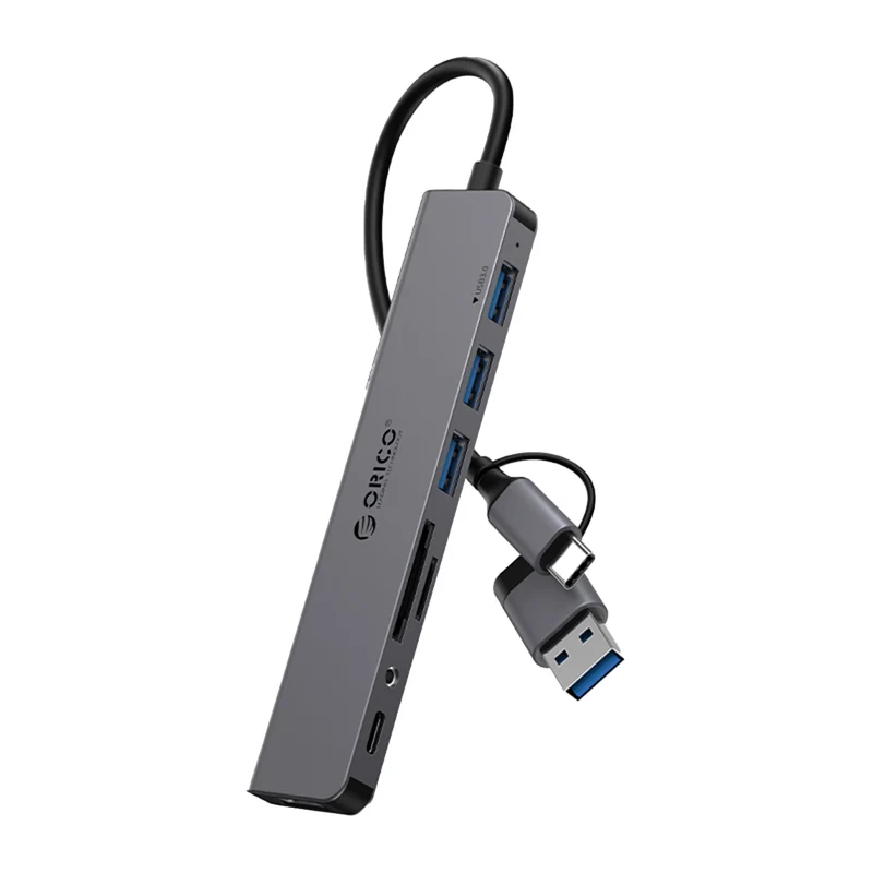 Orico YSA8-U3 8-Port Mini USB 3.0 Hub (Dark Grey)