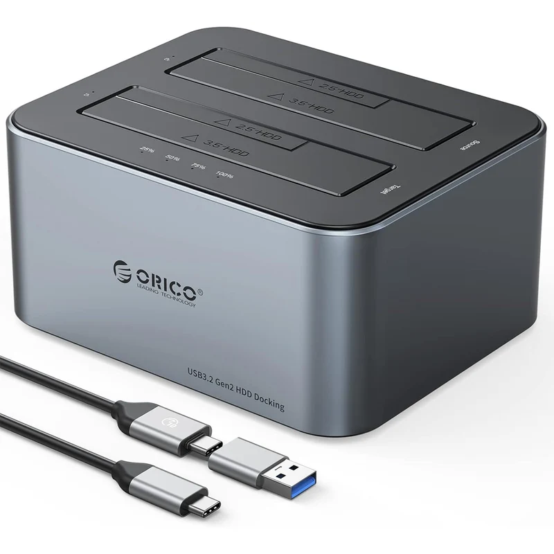ORICO 2 Bay Hard Drive Dock HDD/SSD (6626C3-C-V1-US-GY-BP-HW)