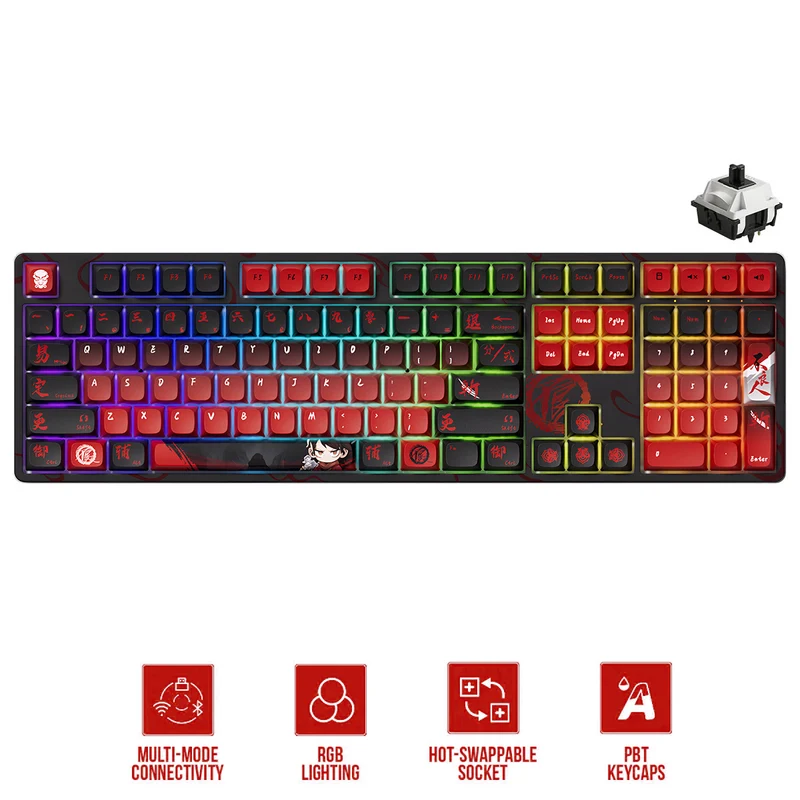 Akko The Degenerate 5108B Plus Multi-Mode RGB Hot-Swappable Mechanical Keyboard (Akko V3 Piano Pro Switch)