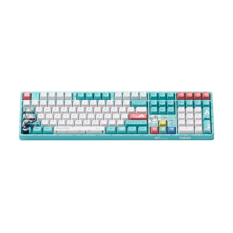 Akko Hatsune Miku 5108B Plus Multi-Mode RGB Hot-Swappable Mechanical Keyboard (Akko V3 Piano Pro Switch, Akko Creamy Cyan Switch)