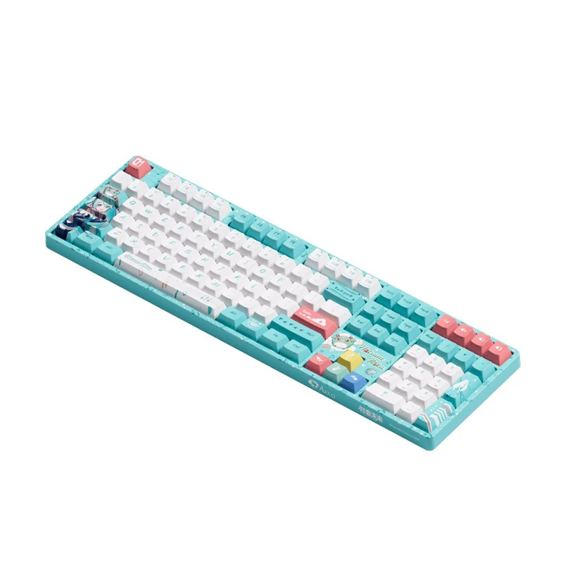Akko Hatsune Miku 5108B Plus Multi-Mode RGB Hot-Swappable Mechanical Keyboard (Akko V3 Piano Pro Switch, Akko Creamy Cyan Switch)