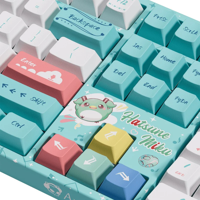 Akko Hatsune Miku 5108B Plus Multi-Mode RGB Hot-Swappable Mechanical Keyboard (Akko V3 Piano Pro Switch, Akko Creamy Cyan Switch)