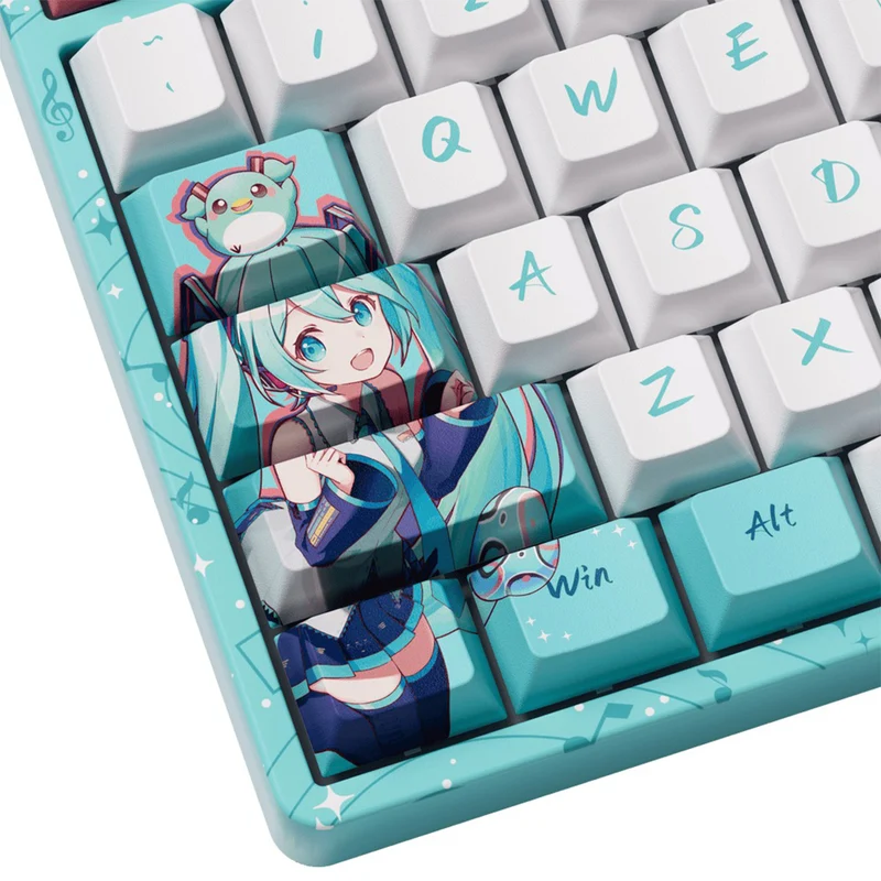 Akko Hatsune Miku 5108B Plus Multi-Mode RGB Hot-Swappable Mechanical Keyboard (Akko V3 Piano Pro Switch, Akko Creamy Cyan Switch)
